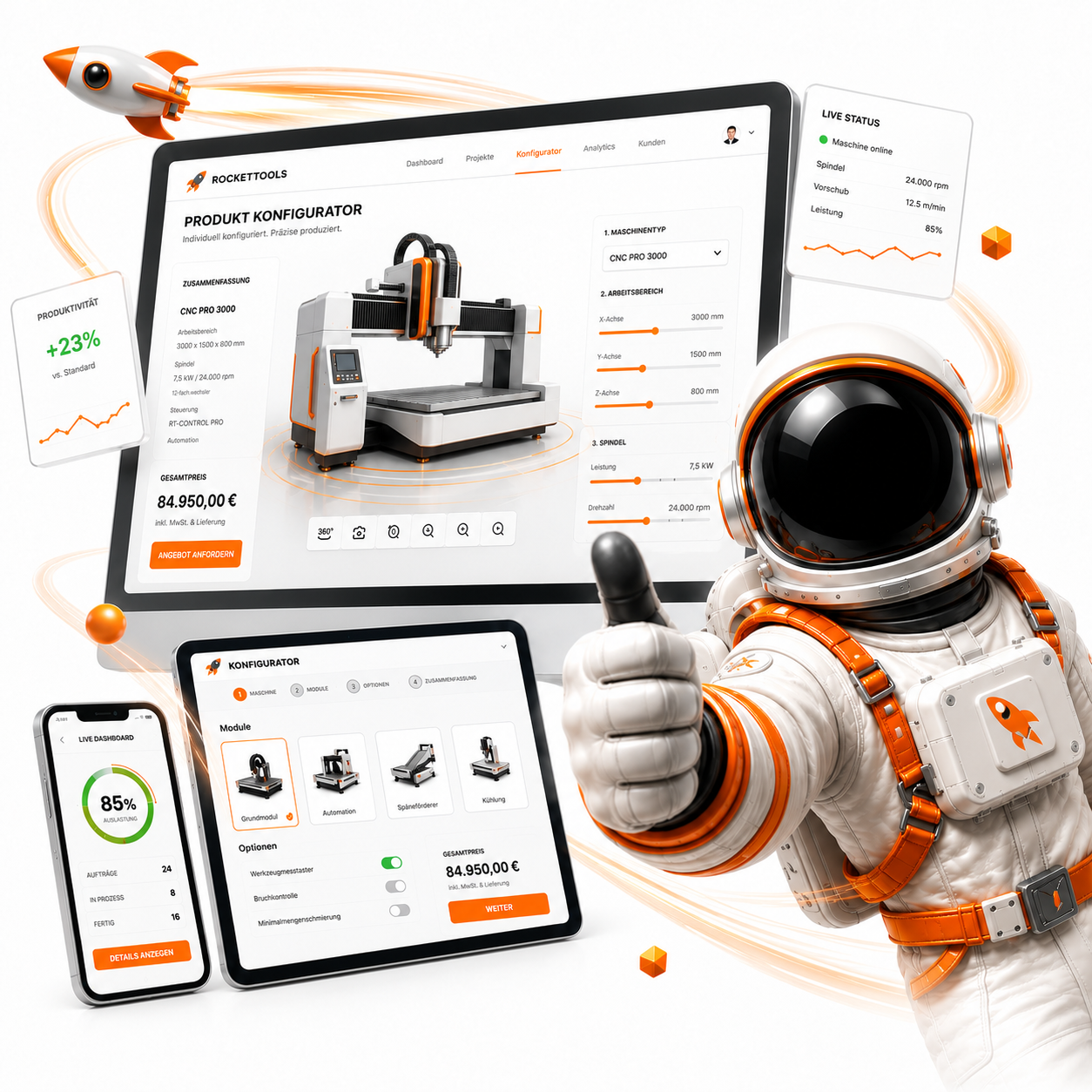 Individueller Produktfinder und Konfigurator, der Kunden zum passenden Produkt führt